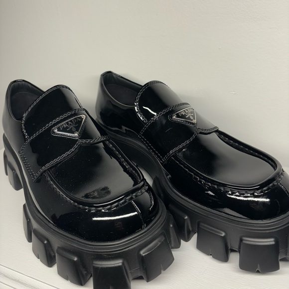Prada Men’s Monolith Patent Leather Loafers - Picture 2 of 7